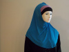 Bluish with blackTriple Band undersacrf 2 piece hijab 19